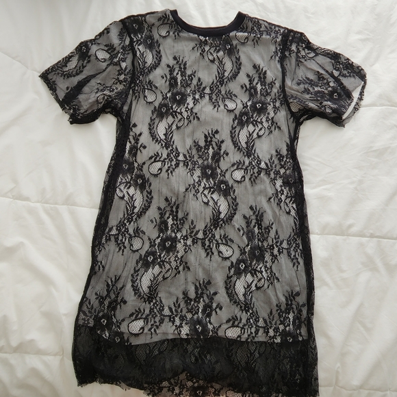 Zara Long Lace Tee Size S - Picture 4 of 8
